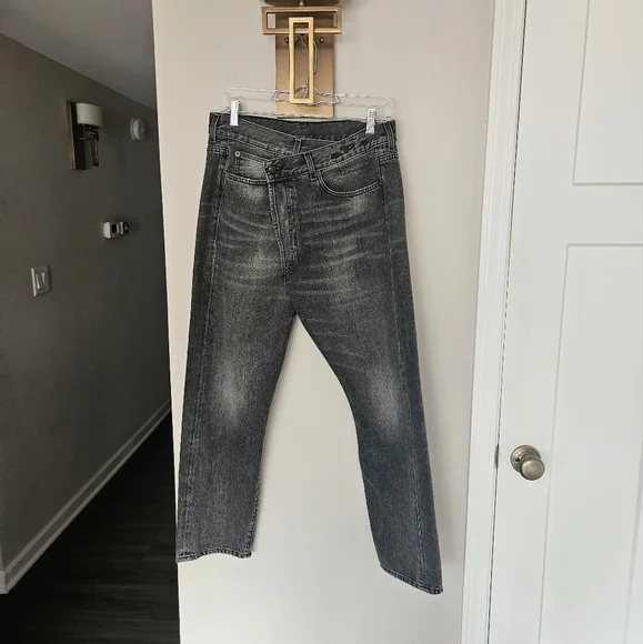 R13 Peyton Black Crossover Jeans Size 25 - Picture 5 of 16